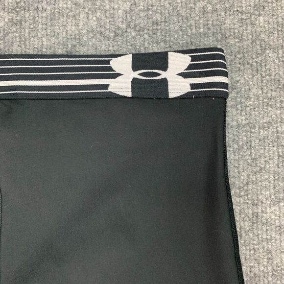 Under Armour Cropped Leggings Womens M Medium Black Fitted HeatGear Gym Workout - Picture 8 of 10